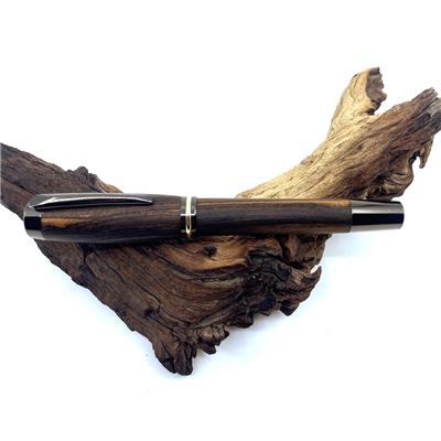 Drevené guľôčkové pero Elegance - Bocote titanium