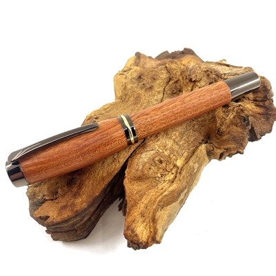 Drevené guľôčkové pero Elegance - Bloodwood titanium