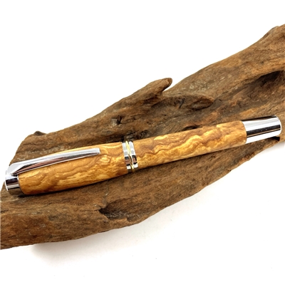 Drevené guľôčkové pero Elegance - Oliva silver
