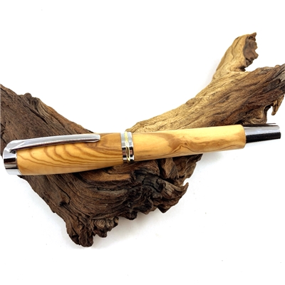 Drevené plniace pero Elegance - Oliva silver