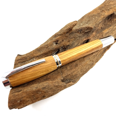 Drevené plniace pero Elegance - Oliva silver