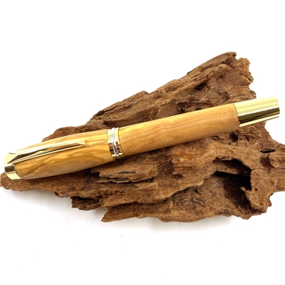Drevené guľôčkové pero Elegance - Oliva gold