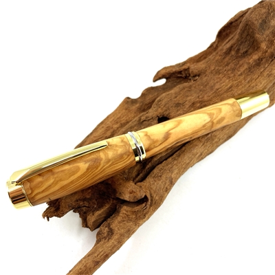 Drevené plniace pero Elegance - Oliva gold