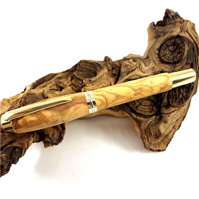 Drevené plniace pero Elegance - Oliva gold