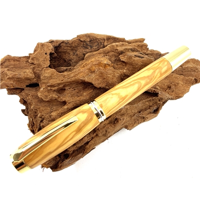 Drevené plniace pero Elegance - Oliva gold