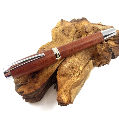 Dřevěné kuličkové pero Elegance - Bubinga silver