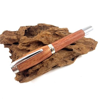 Dřevěné kuličkové pero Elegance - Bubinga silver