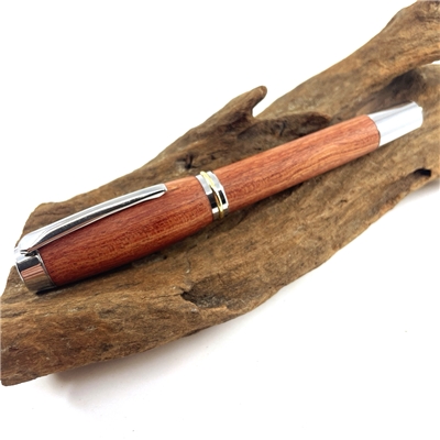 Dřevěné kuličkové pero Elegance - Bubinga silver