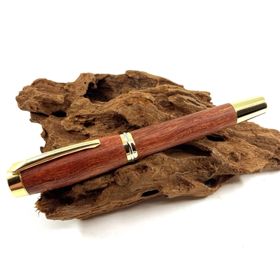 Dřevěné kuličkové pero Elegance - Bubinga gold