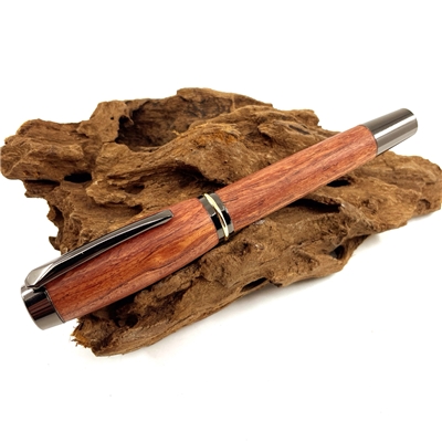 Dřevěné kuličkové pero Elegance - Bubinga titanium