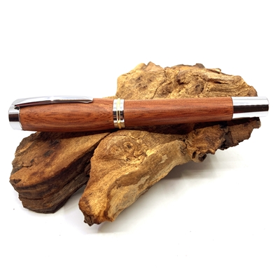 Drevené guľôčkové pero Elegance - Leopardwood silver