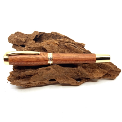 Drevené guľôčkové pero Elegance - Leopardwood gold