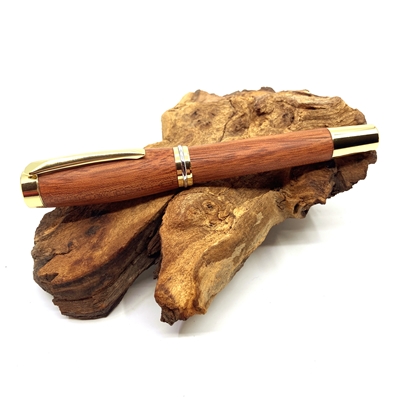 Drevené guľôčkové pero Elegance - Leopardwood gold