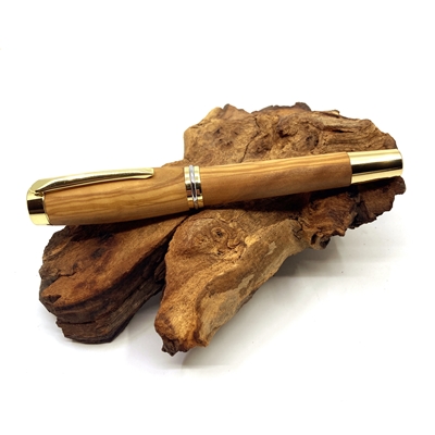 Drevené plniace pero Elegance - Oliva gold