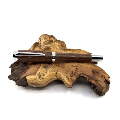 Drevené guľôčkové pero Elegance - Wenge silver