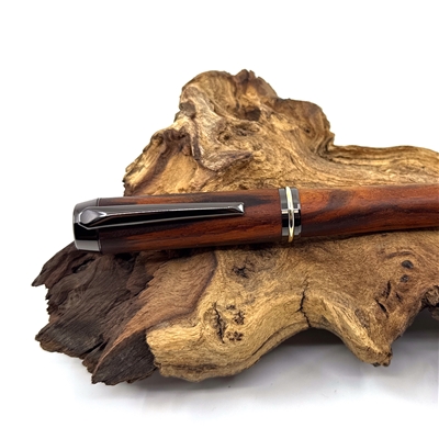 Dřevěné kuličkové pero Elegance - Cocobolo Titanium