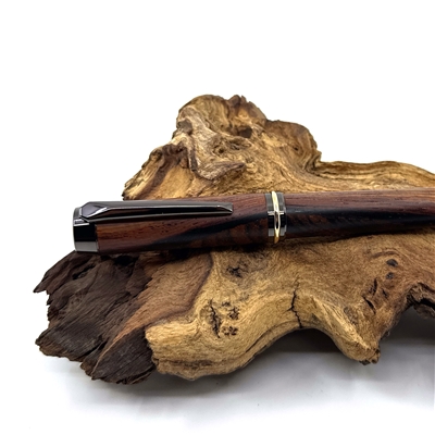 Dřevěné kuličkové pero Elegance - Cocobolo Titanium
