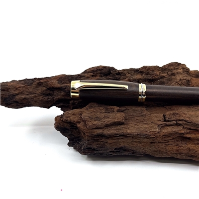 Drevené guľôčkové pero Elegance - Bocote gold