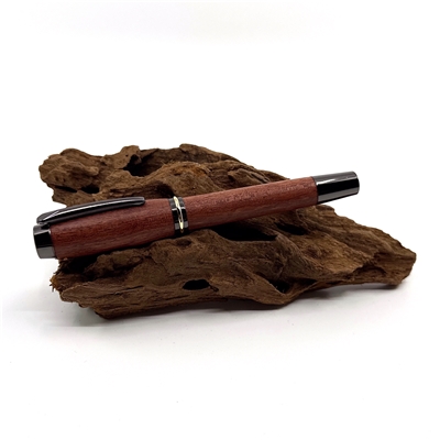 Drevené guľôčkové pero Elegance - Leopardwood titanium