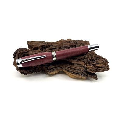 Drevené guľôčkové pero Elegance - Amarant silver