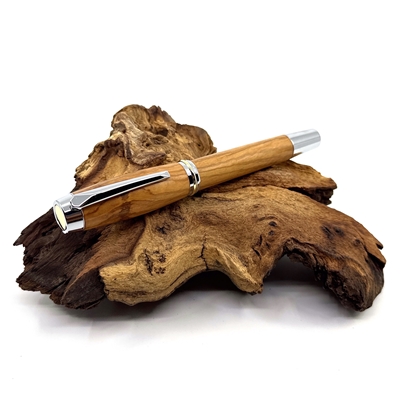 Drevené guľôčkové pero Elegance - Oliva silver