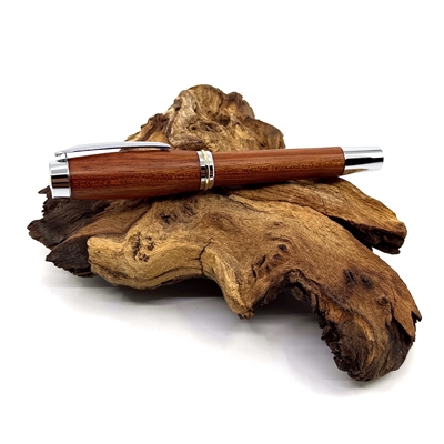 Drevené guľôčkové pero Elegance - Leopardwood silver