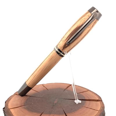 Drevené guľôčkové pero Elegance - Zebrano titanium