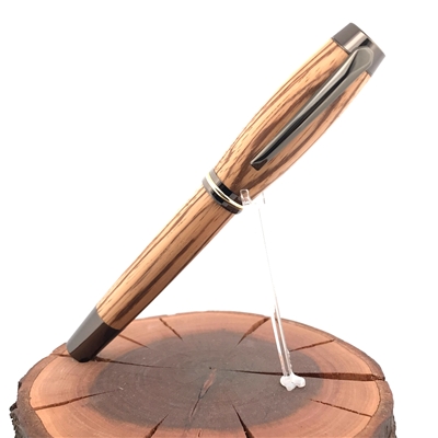 Drevené guľôčkové pero Elegance - Zebrano titanium