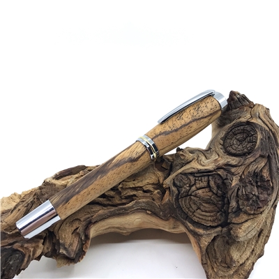 Drevené guľôčkové pero Elegance - Zebrano silver