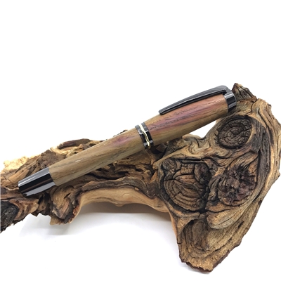 Drevené guľôčkové pero Elegance - Sud od vína titanium