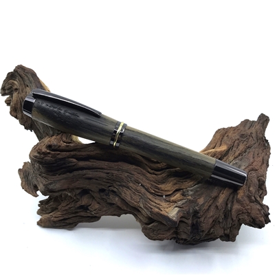 Drevené guľôčkové pero Elegance - Sud od vína titanium