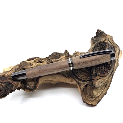 Drevené guľôčkové pero Elegance - Ořech titanium