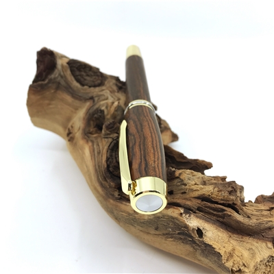 Drevené guľôčkové pero Elegance - Bocote gold
