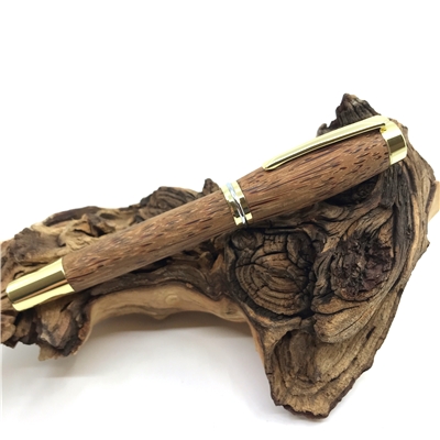 Dřevěné kuličkové pero Elegance - Red Palmira gold