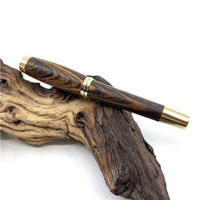 Drevené guľôčkové pero Elegance - Bocote gold