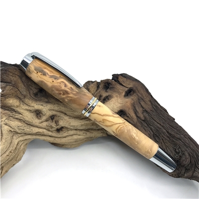 Drevené plniace pero Elegance - Oliva silver