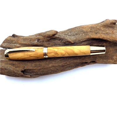 Drevené plniace pero Elegance - Oliva gold