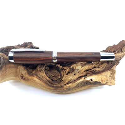 Dřevěné kuličkové pero Elegance - Cocobolo Silver