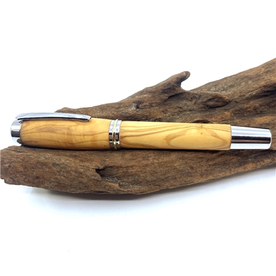 Drevené guľôčkové pero Elegance - Oliva silver