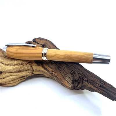 Drevené guľôčkové pero Elegance - Oliva silver