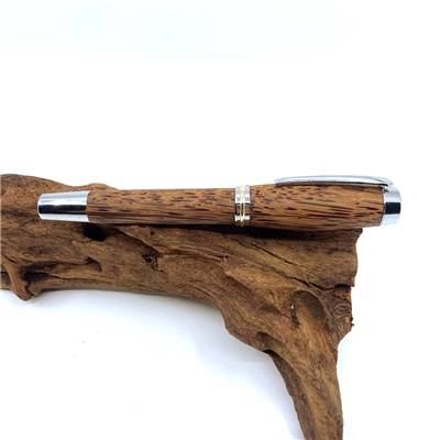 Dřevěné kuličkové pero Elegance - Red Palmira silver