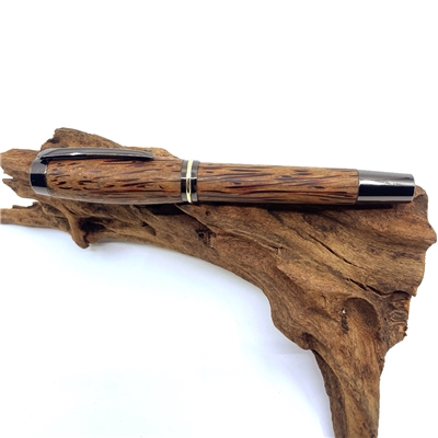 Dřevěné kuličkové pero Elegance - Red Palmira titanium
