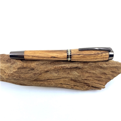 Drevené guľôčkové pero Elegance - Zebrano titanium